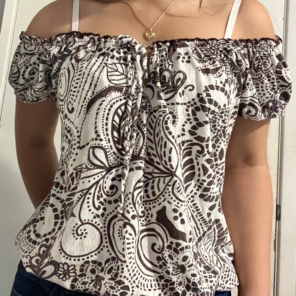 Y2K Floral Blouse Top With Bow